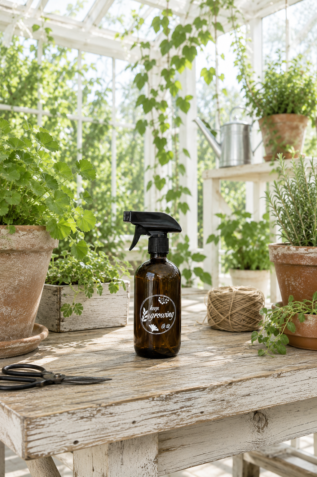 Plantenverstuiver van bruin glas 500 ml