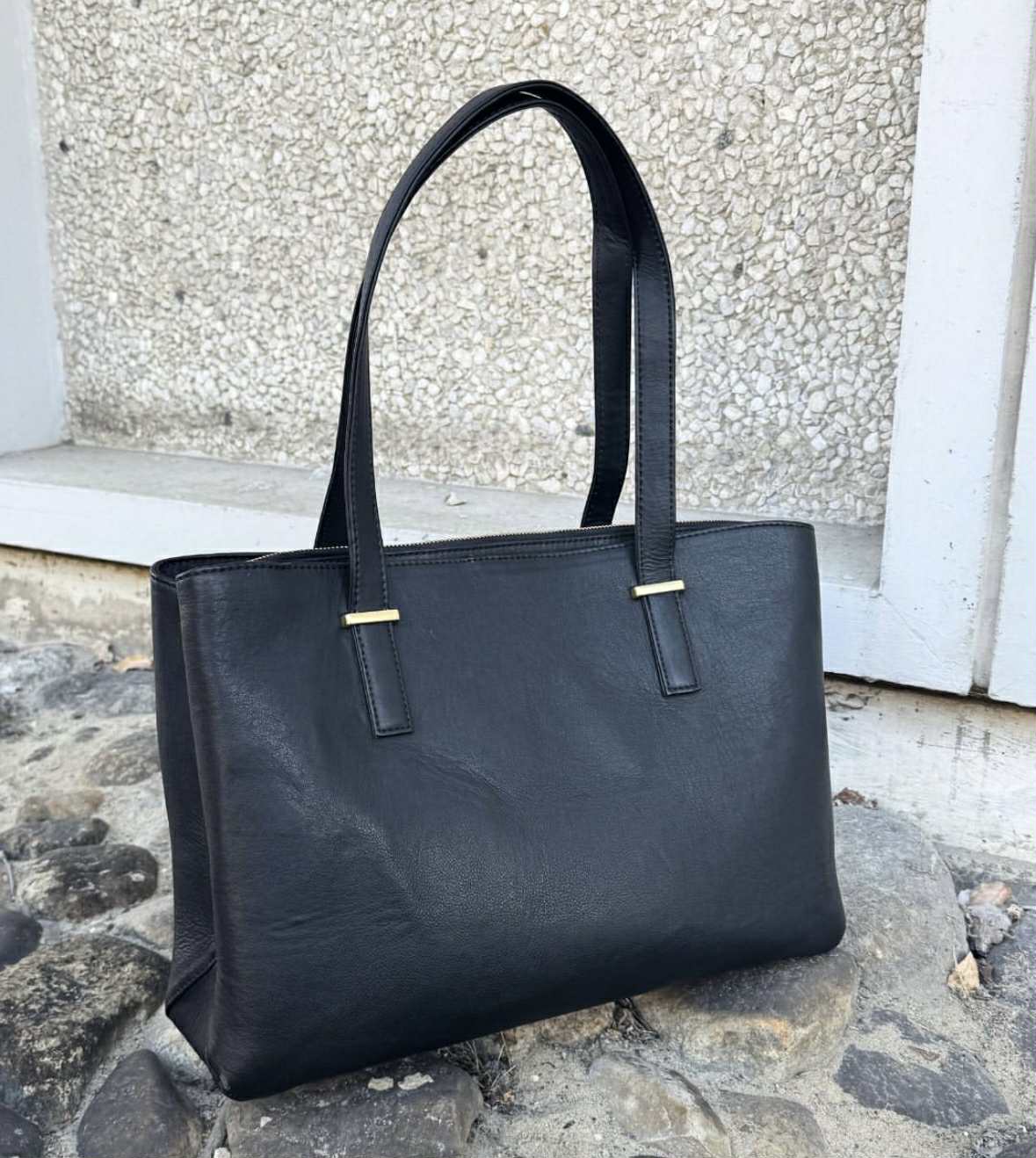 Werktas / shopper - Black leather