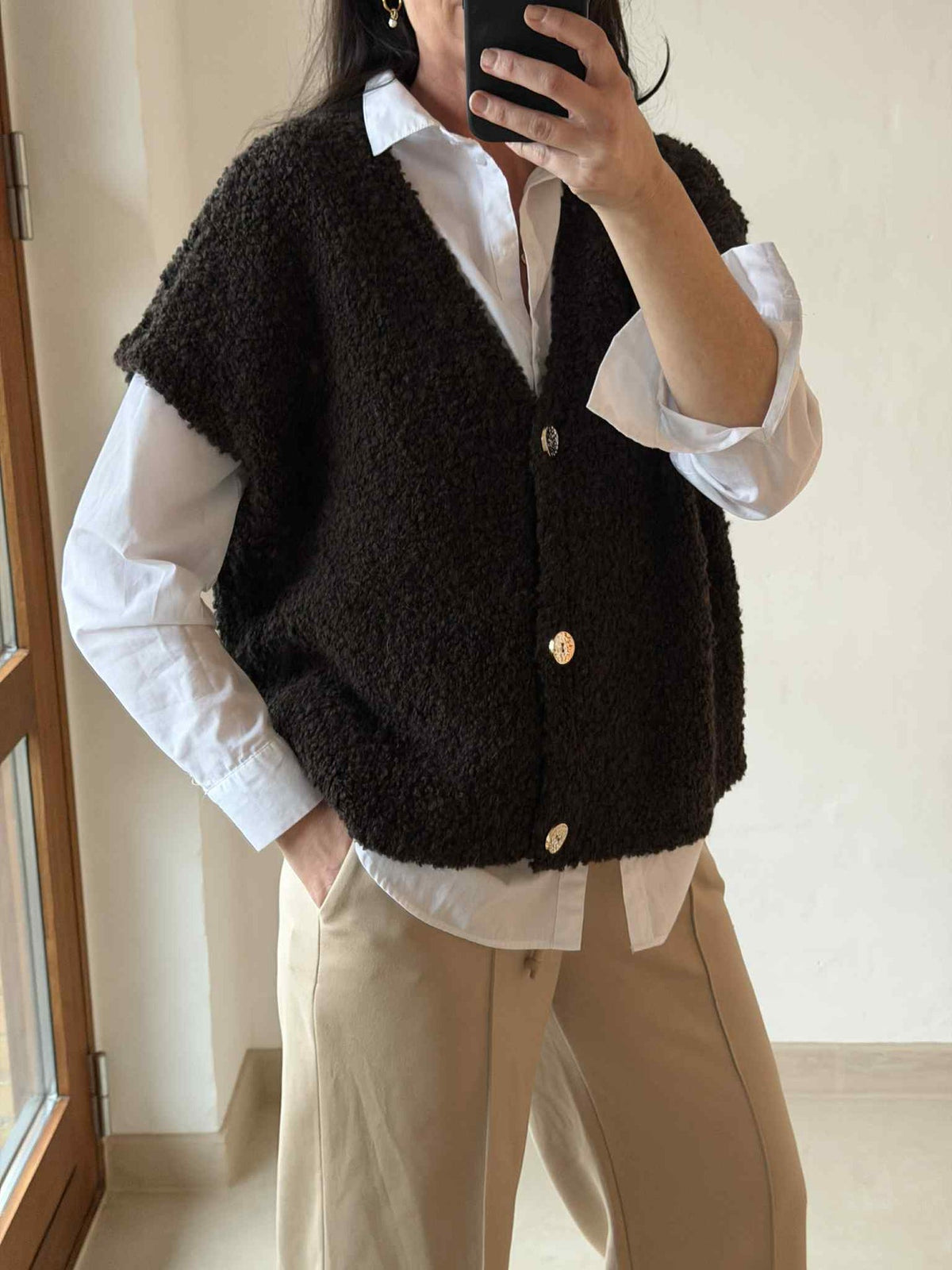 Cardigan met korte mouwen - Brown