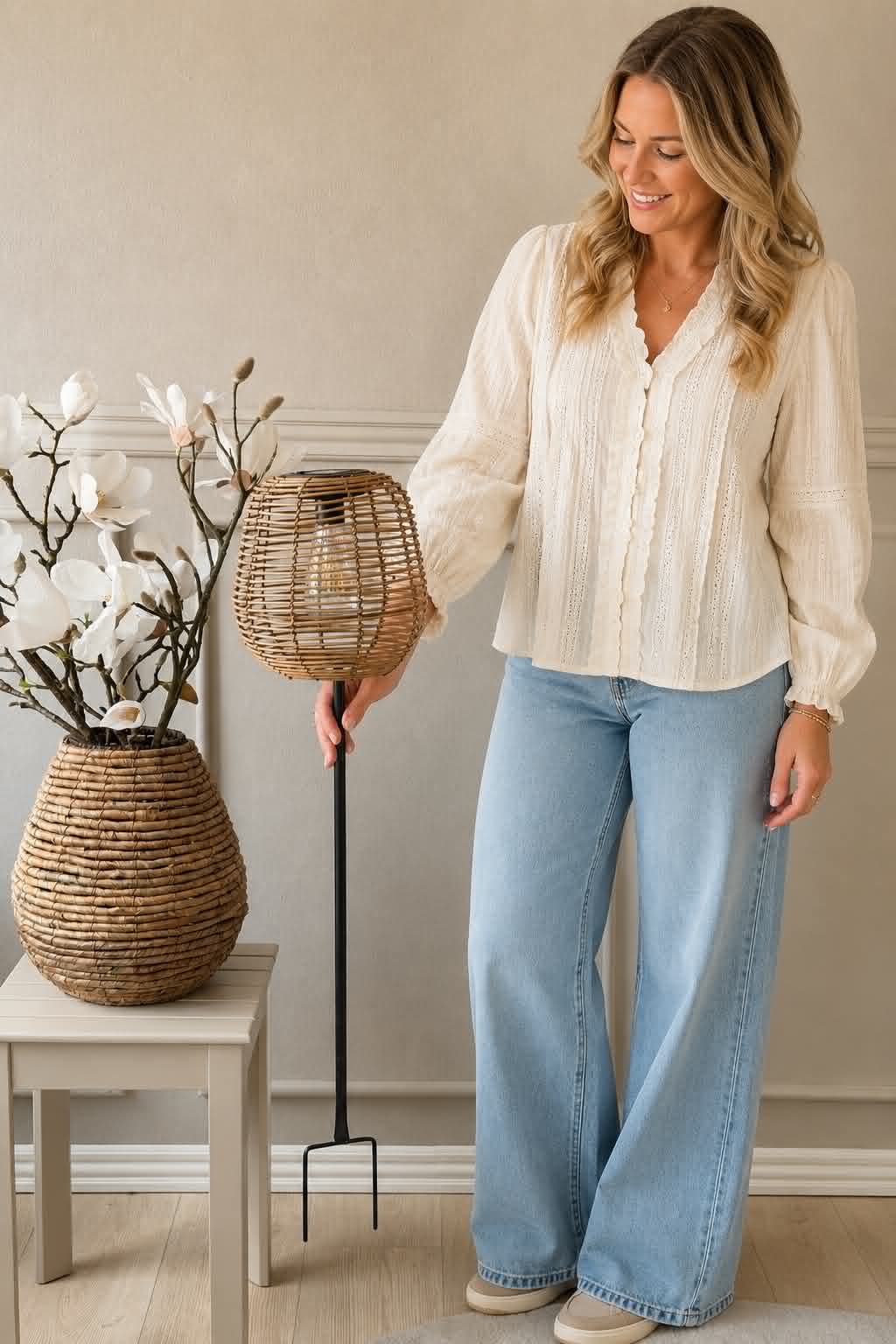 Lantaarn op prikker 79 cm - Meerdere kleuren