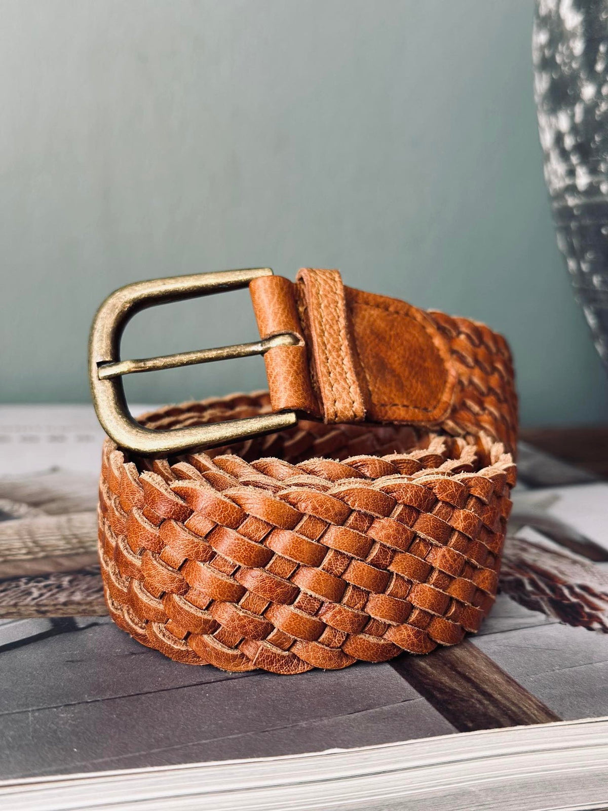 Riem Harper cognac vlecht