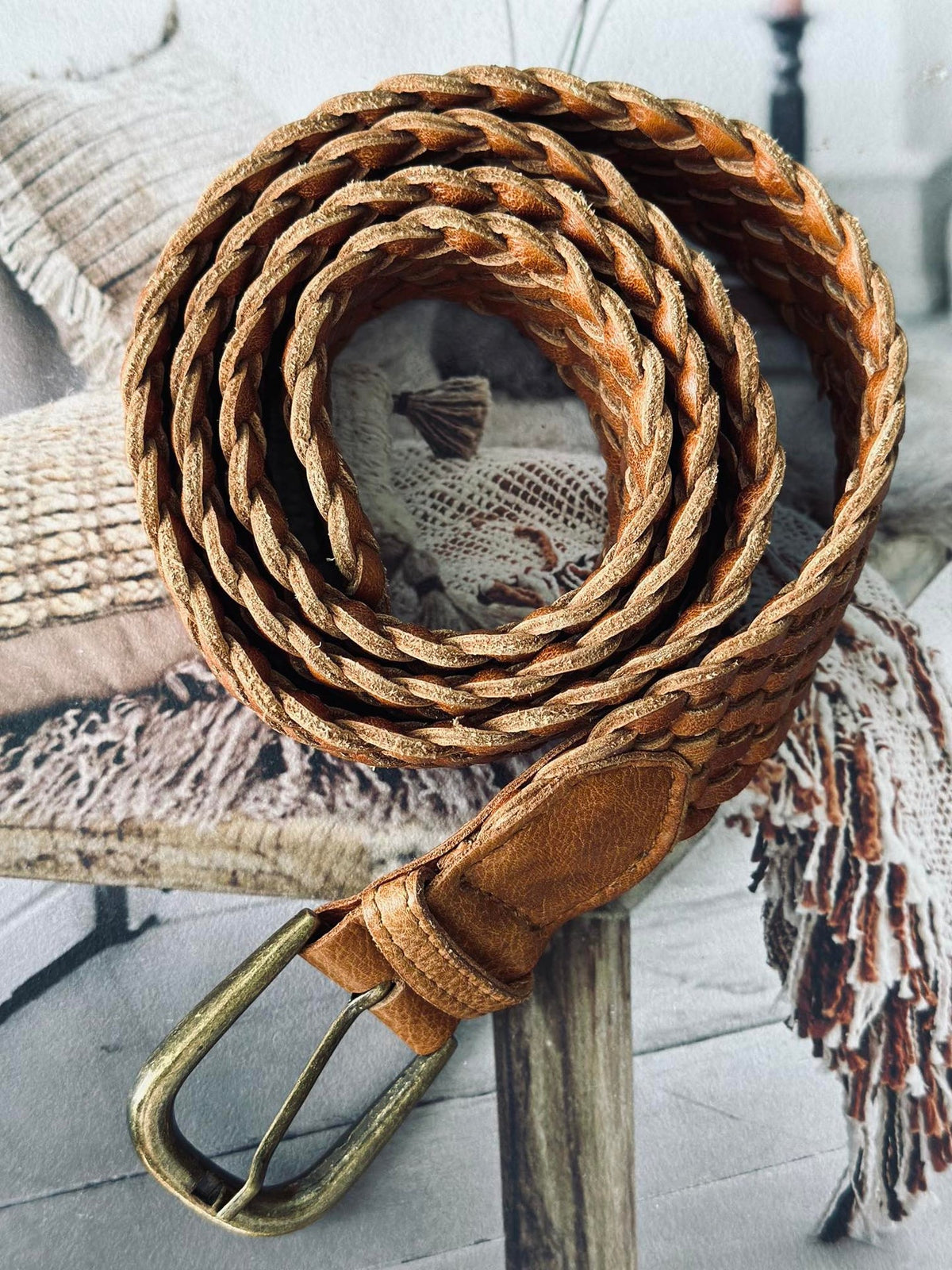 Riem Harper cognac vlecht