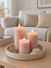 LED Stompkaarsen / Roze – 3 stuks rustieke kaarsen