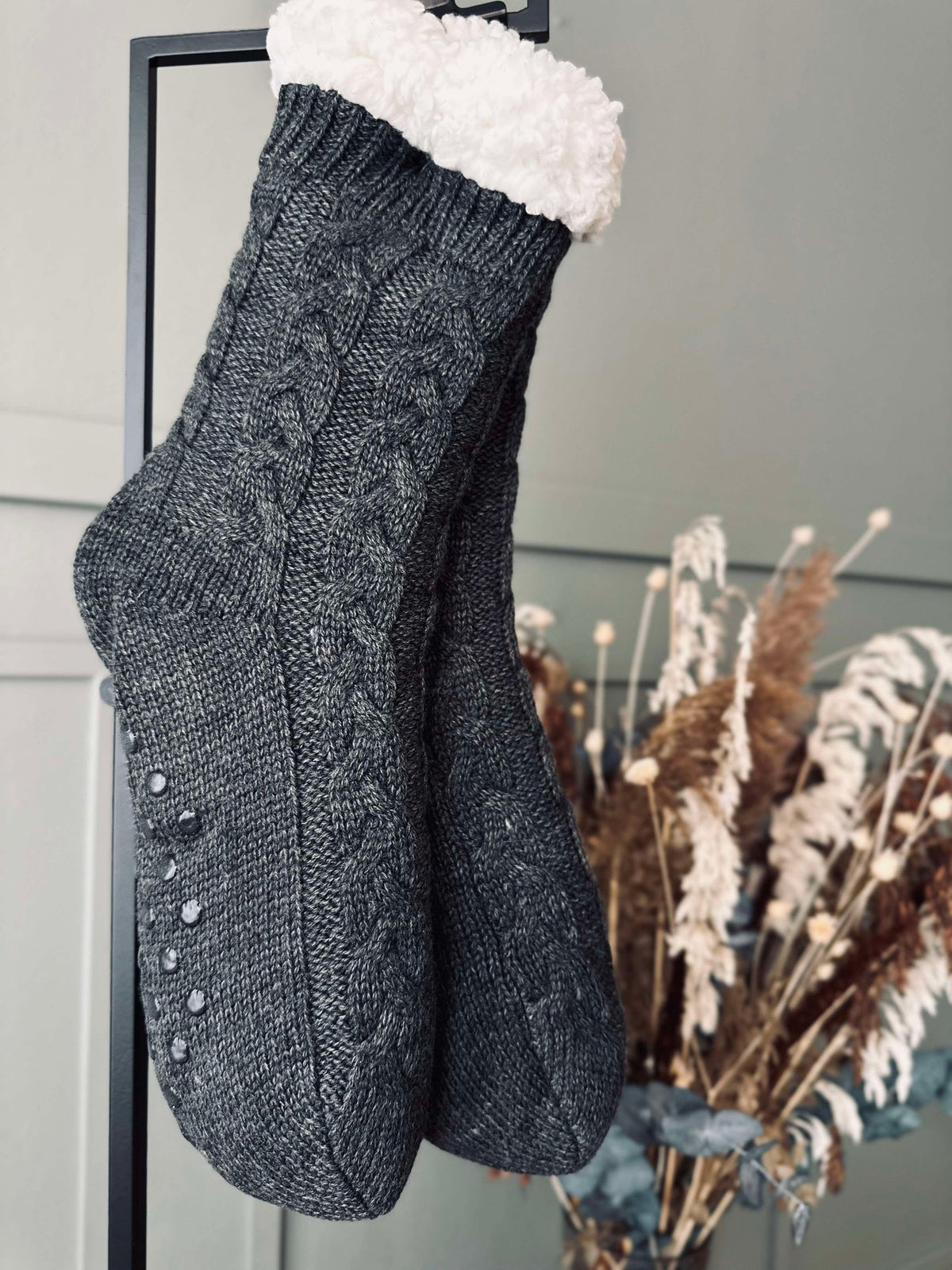 Sokken Fleece Stone