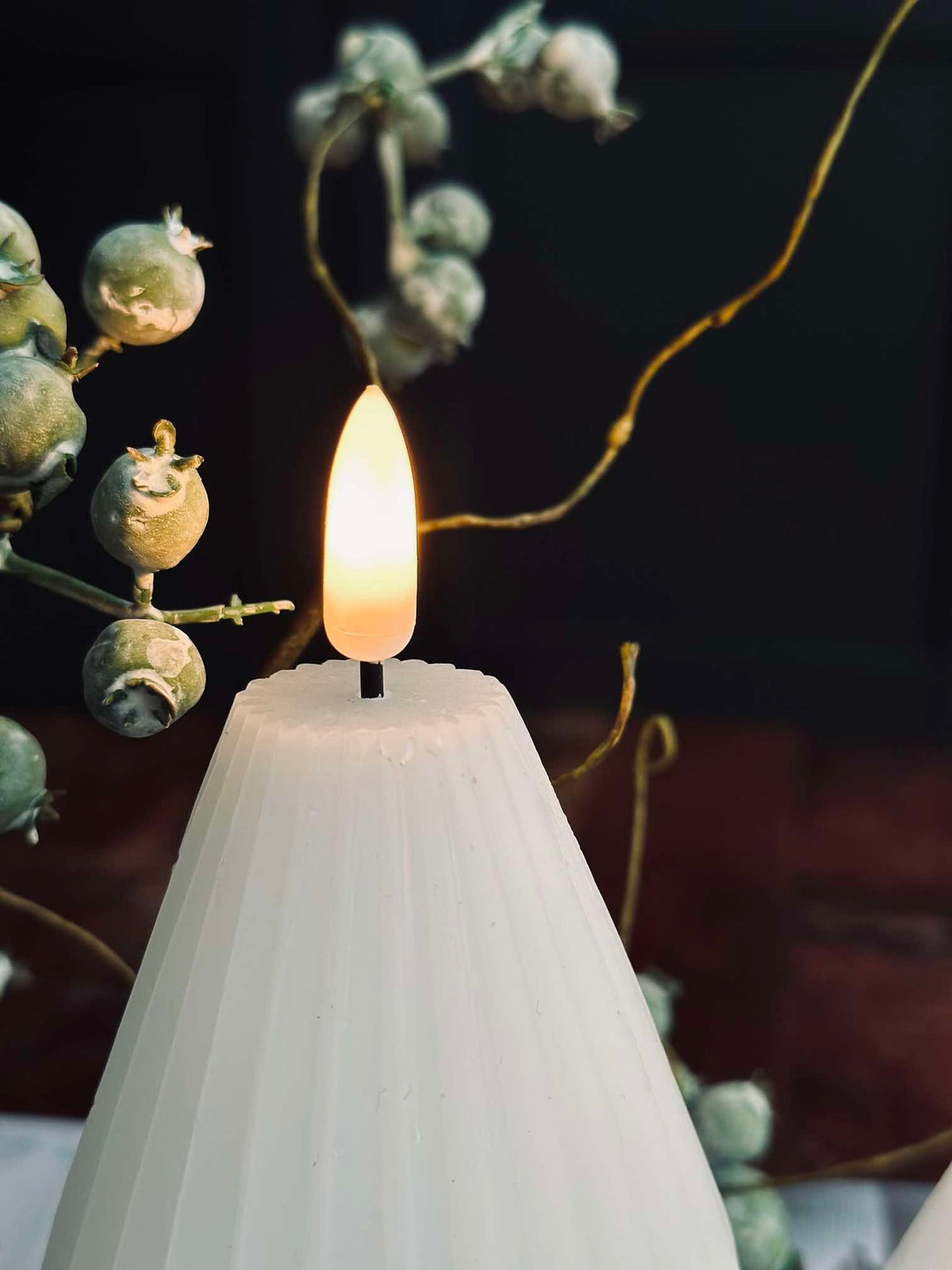 LED Blokkaarsen / Groeven – 2 st. Wit
