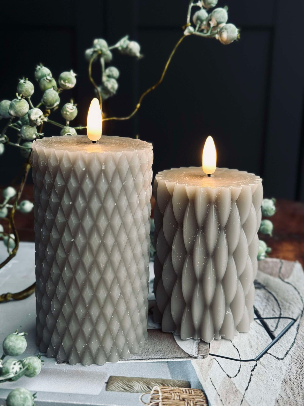 LED Blokkaarsen / Design – 2 st. Sand