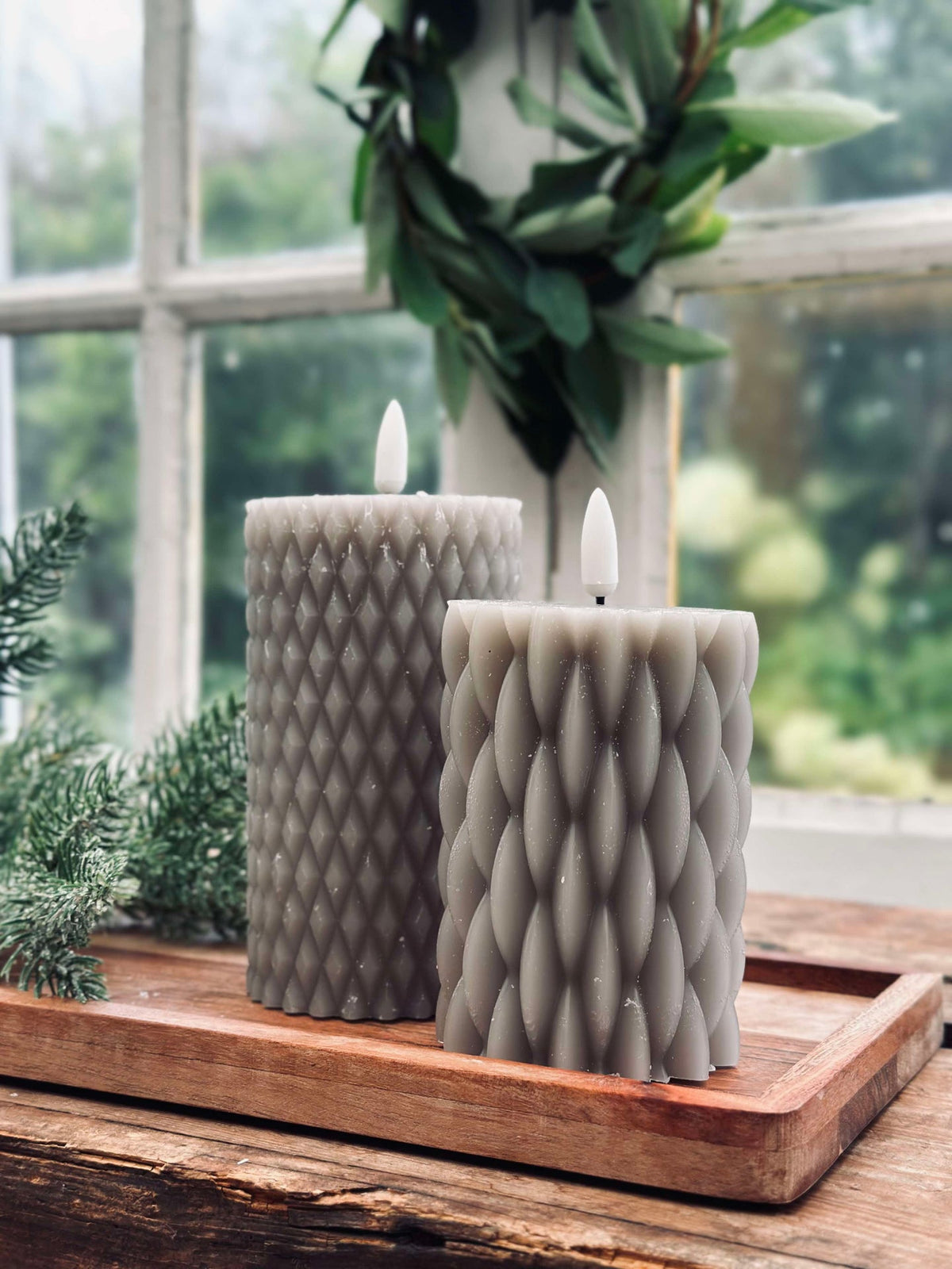 LED Blokkaarsen / Design – 2 st. Sand
