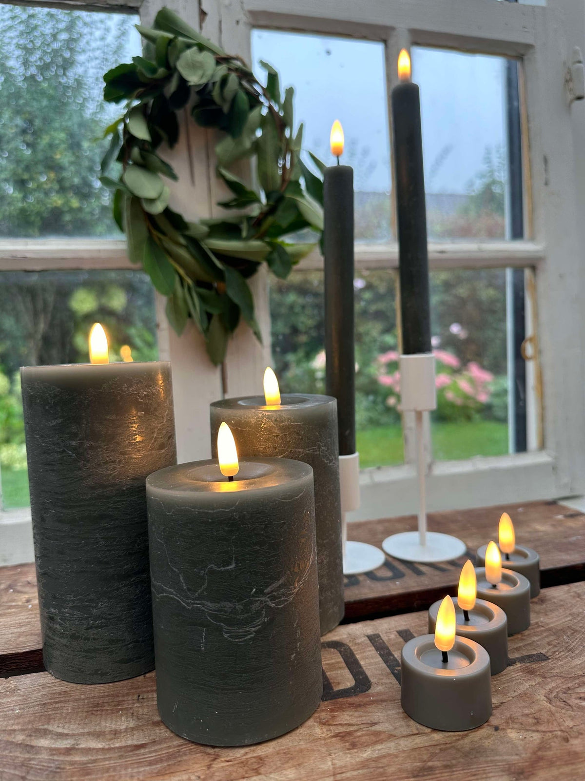 LED-lichtpakket met 9 LED-lichten - grijs/groen