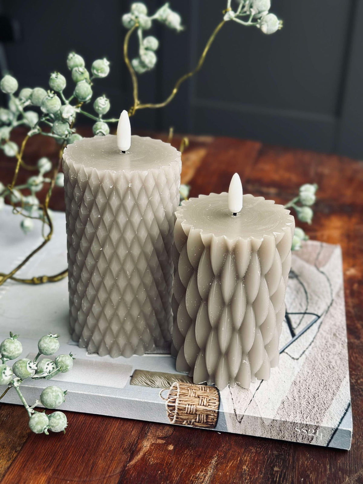 LED Blokkaarsen / Design – 2 st. Sand