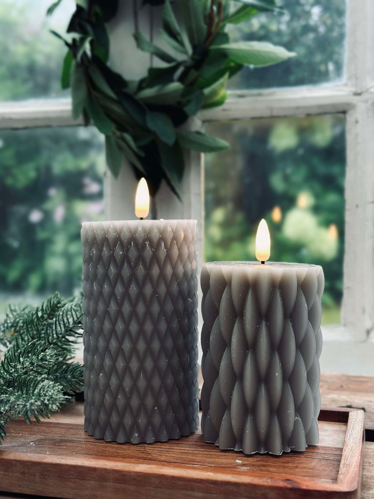 LED Blokkaarsen / Design – 2 st. Sand