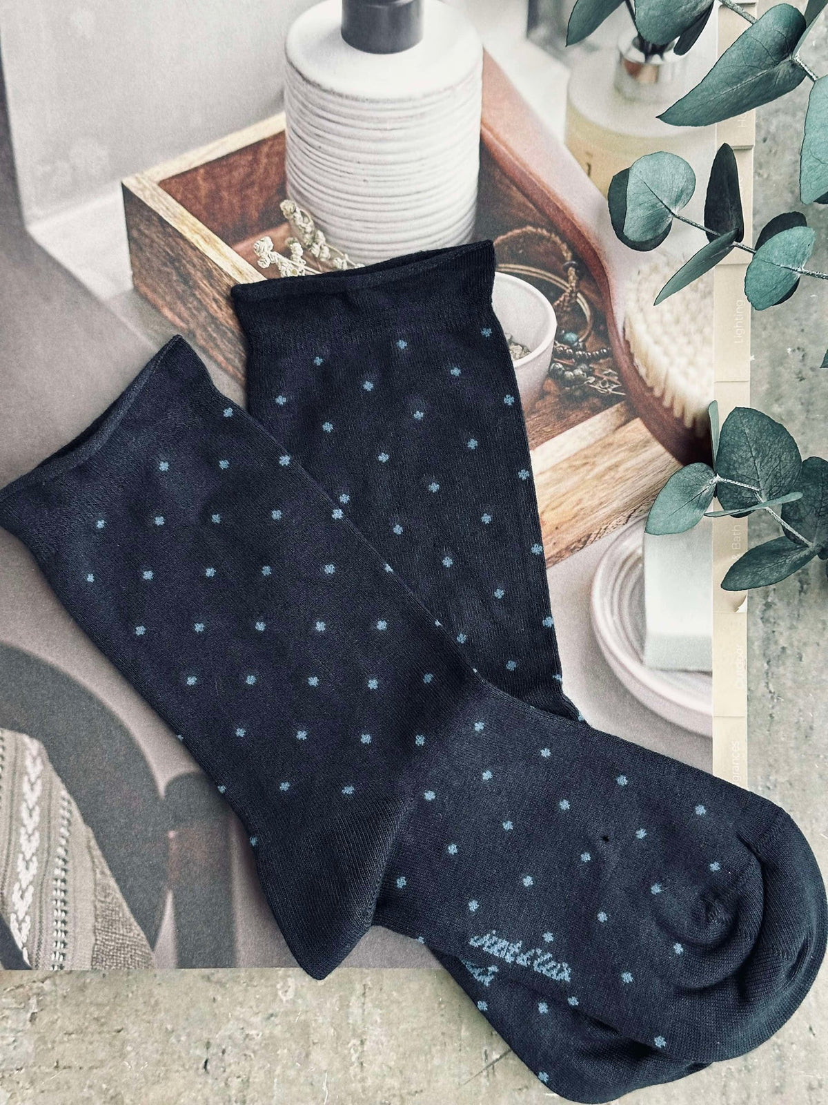 Sokken Bamboe - Navy Dot