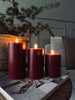 LED Stompkaarsen / Rood – set van 3 stompkaarsen