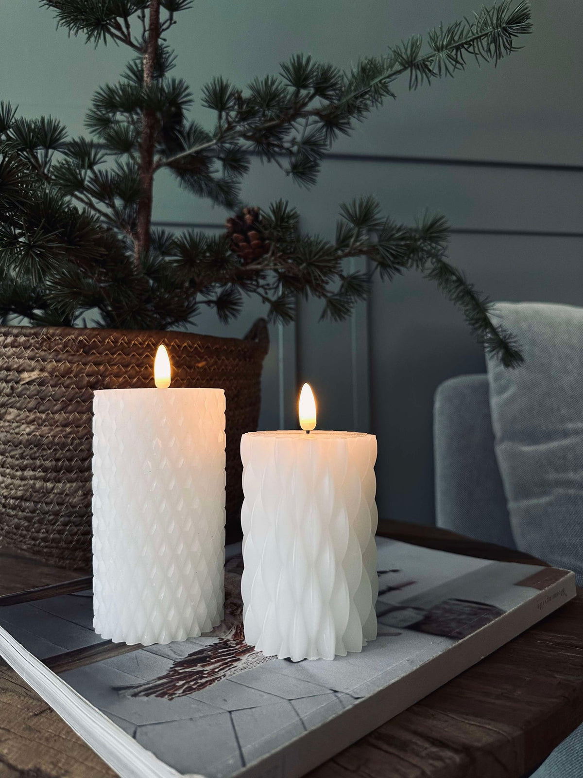 LED Stompkaarsen / Design – 2 st. Wit