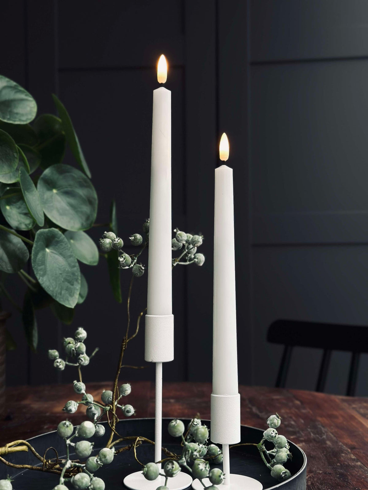 Kaarsen / Set van 2 stuks en afstandsbediening – Wit 24 cm