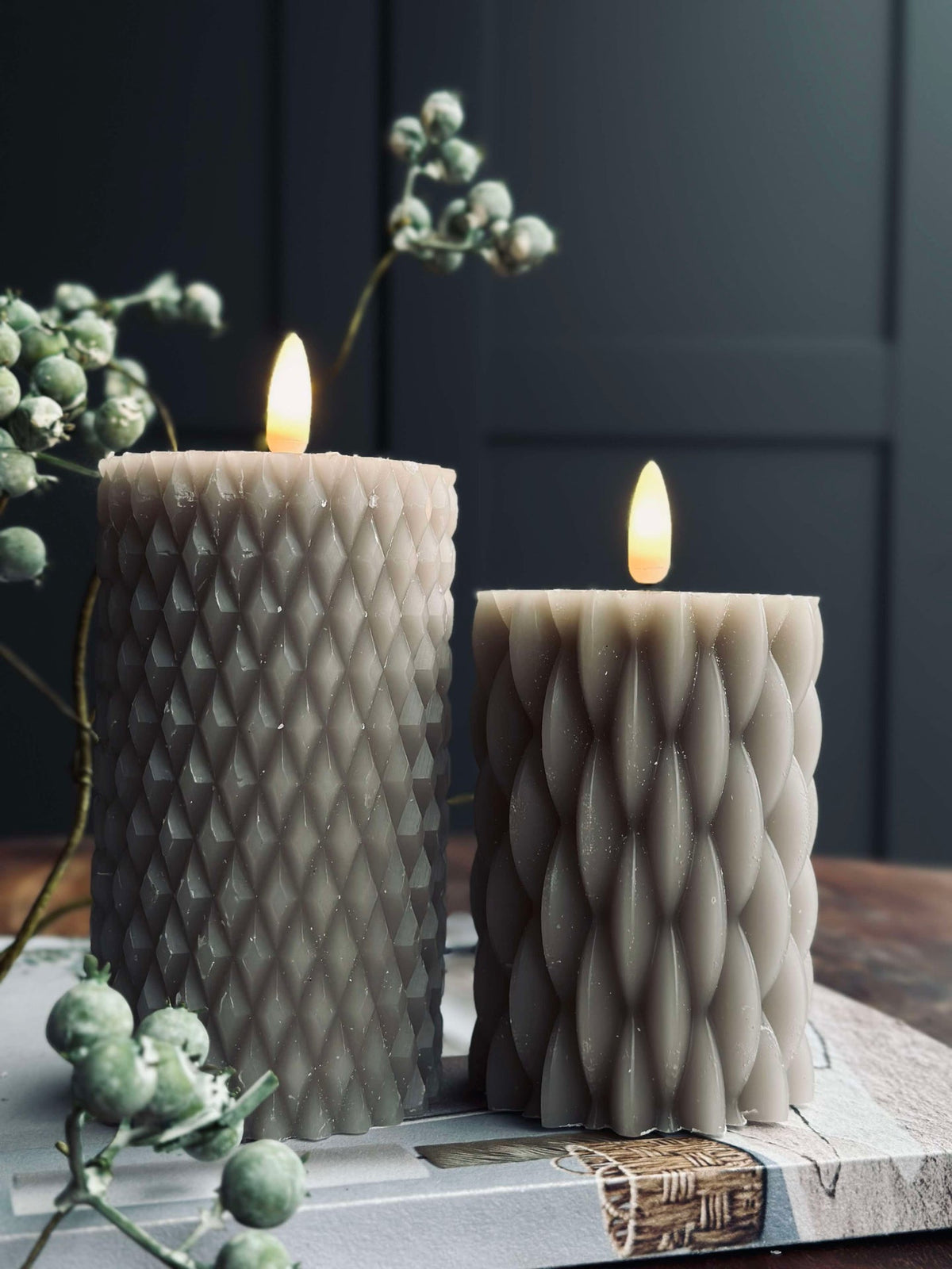 LED Blokkaarsen / Design – 2 st. Sand