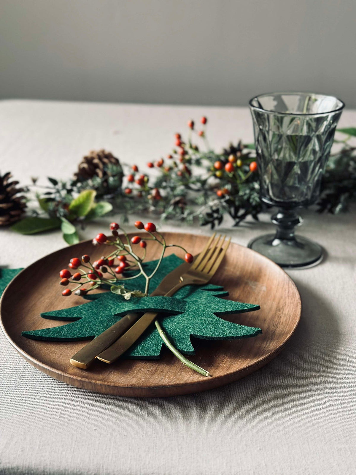 Kerstboompje voor tafeldekking - Groen 4 st.