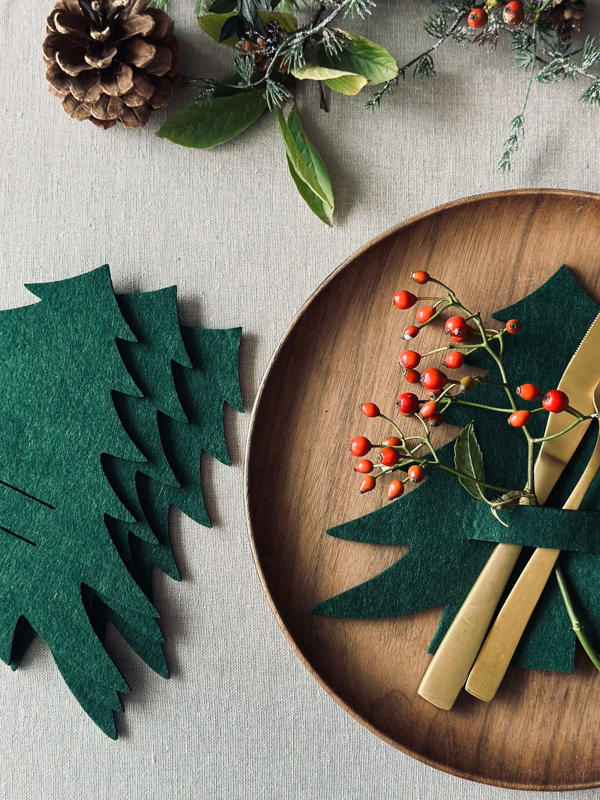 Kerstboompje voor tafeldekking - Groen 4 st.