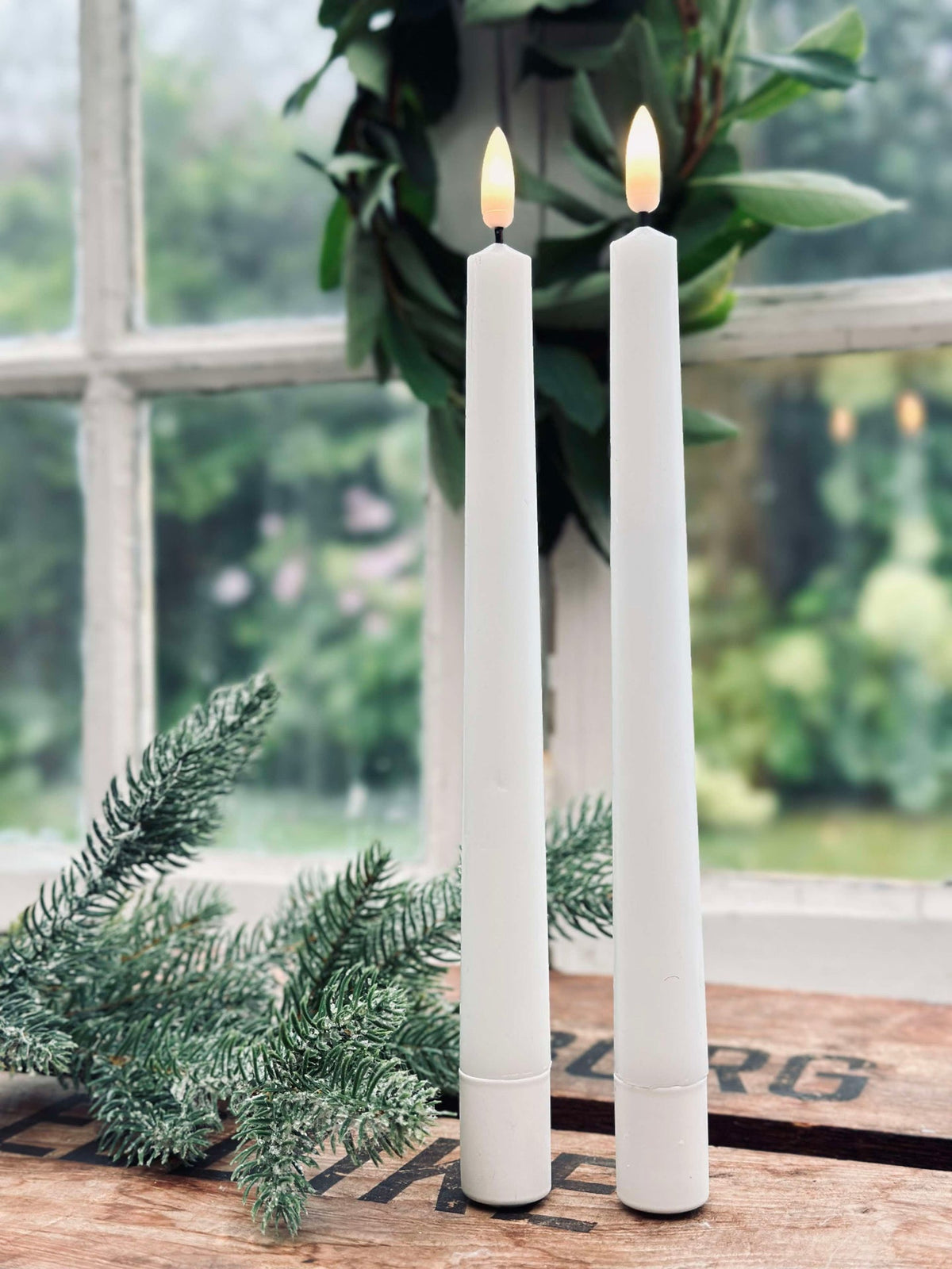 Kaarsen / Set van 2 stuks en afstandsbediening – Wit 24 cm