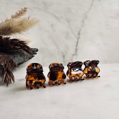 Haarklemmen Gaisa Brown mini - 4 stuks