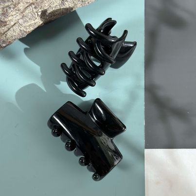 Haarclips Shiny Black - 2 stuks