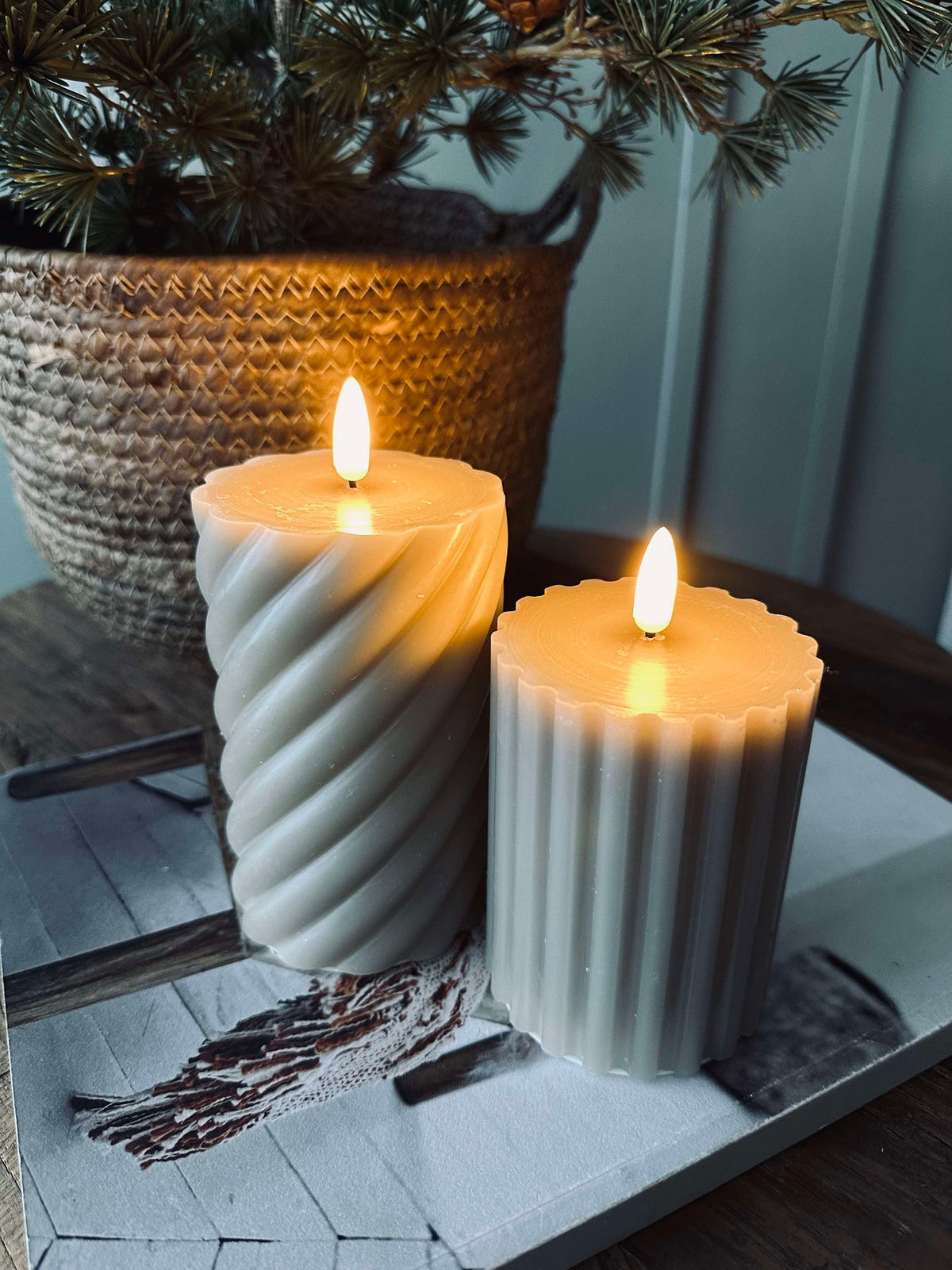 LED Blokkaarsen / Design – 2 st. Zand
