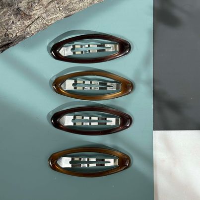 Haarspelden Oval Brown - 4stk.
