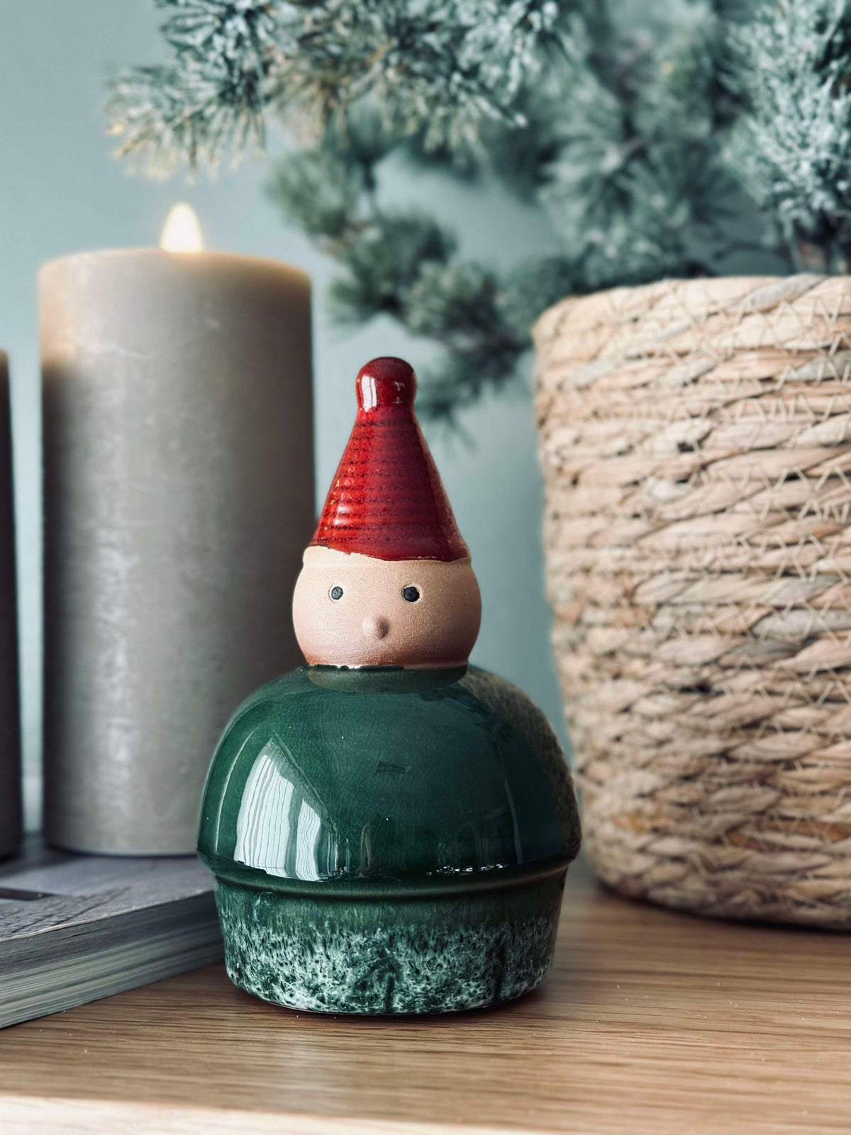 Kerstman keramiek - Groen