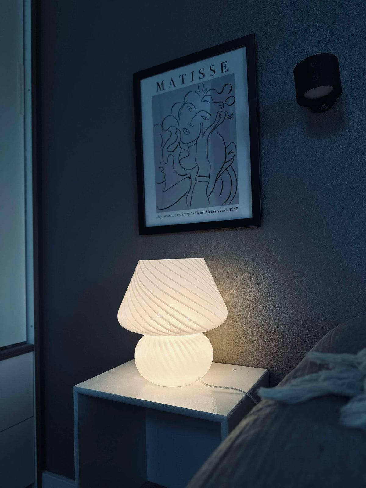 Mushroom Large - Wit mondgeblazen glas