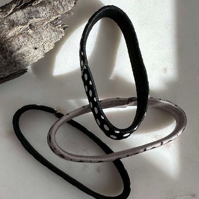 Haarelastieken Black / Grey - 3 stuks