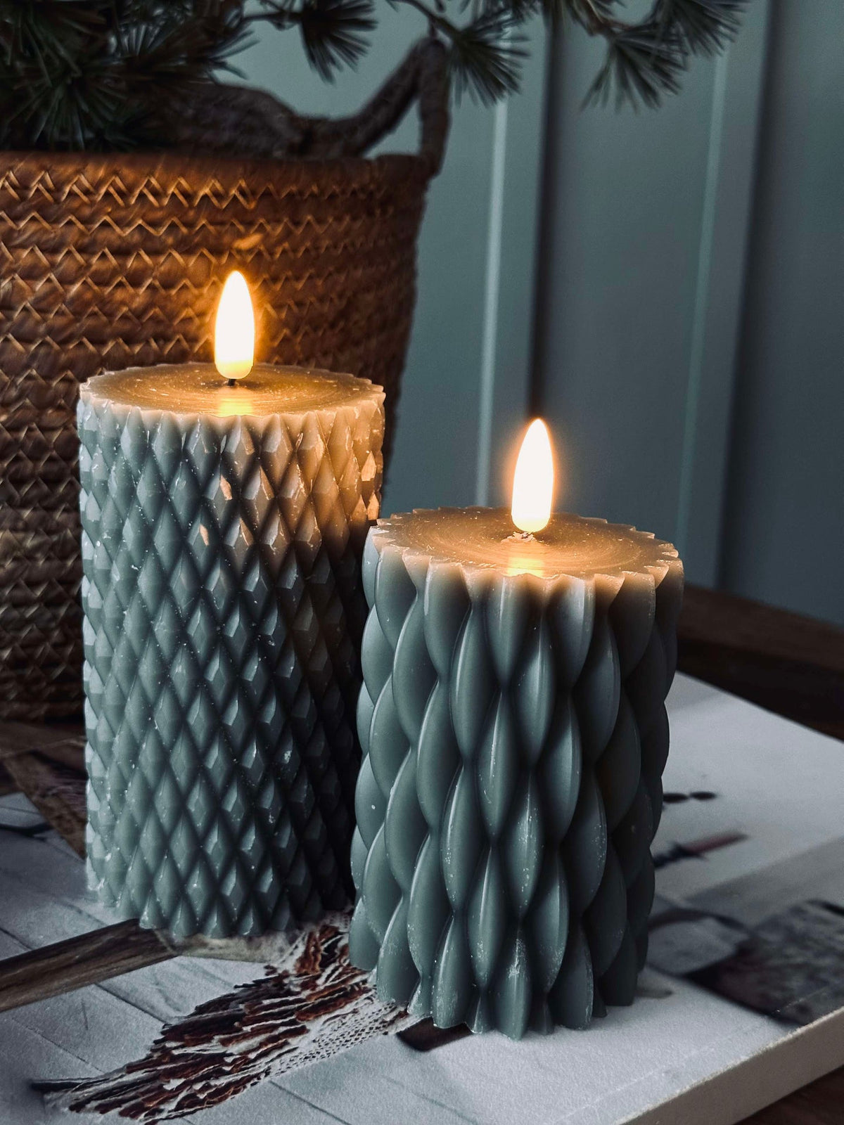LED Bloklys / Design – 2 stk Groen