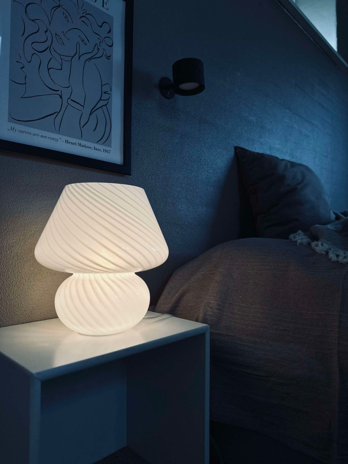 Mushroom Large - Wit mondgeblazen glas