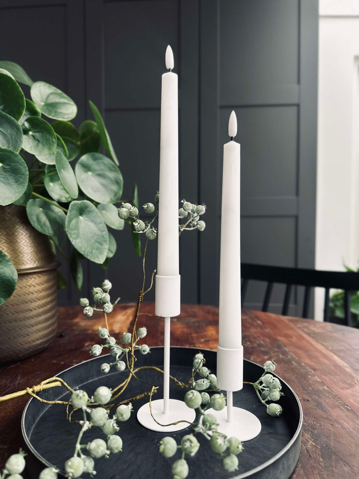 Kaarsen / Set van 2 stuks en afstandsbediening – Wit 24 cm