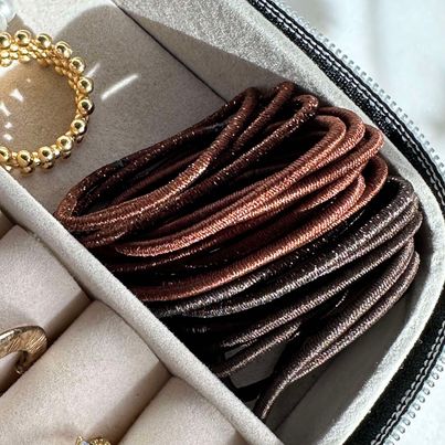 Haarelastiekjes Brown Glitter Mini - 4 mix