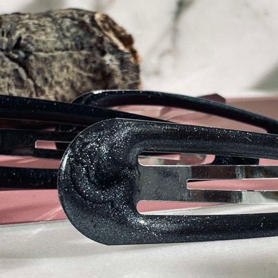 Haarspeldjes Zwart / Grijs Shimmer - 4 st.