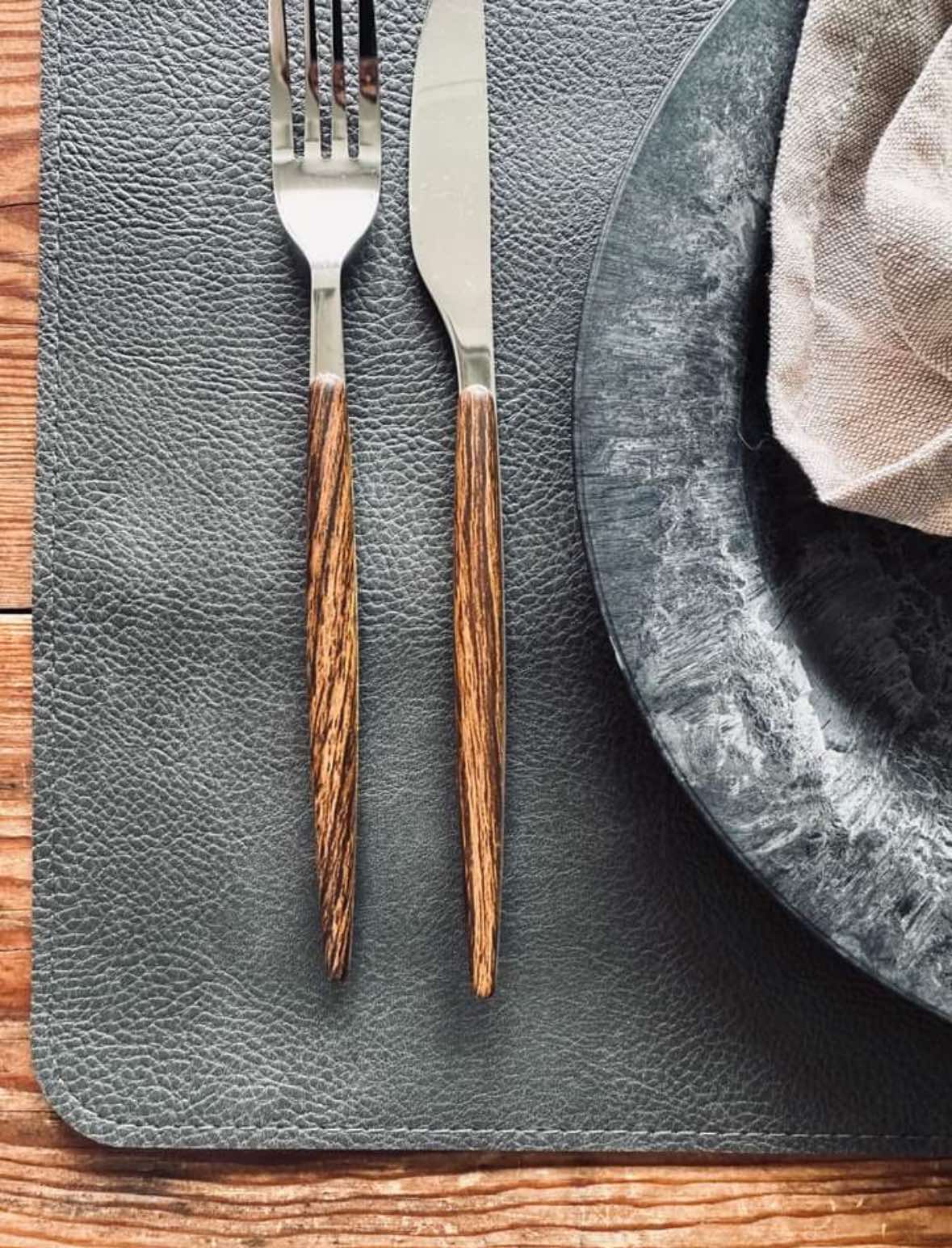 Omkeerbare placemat – Grijs / Zwart