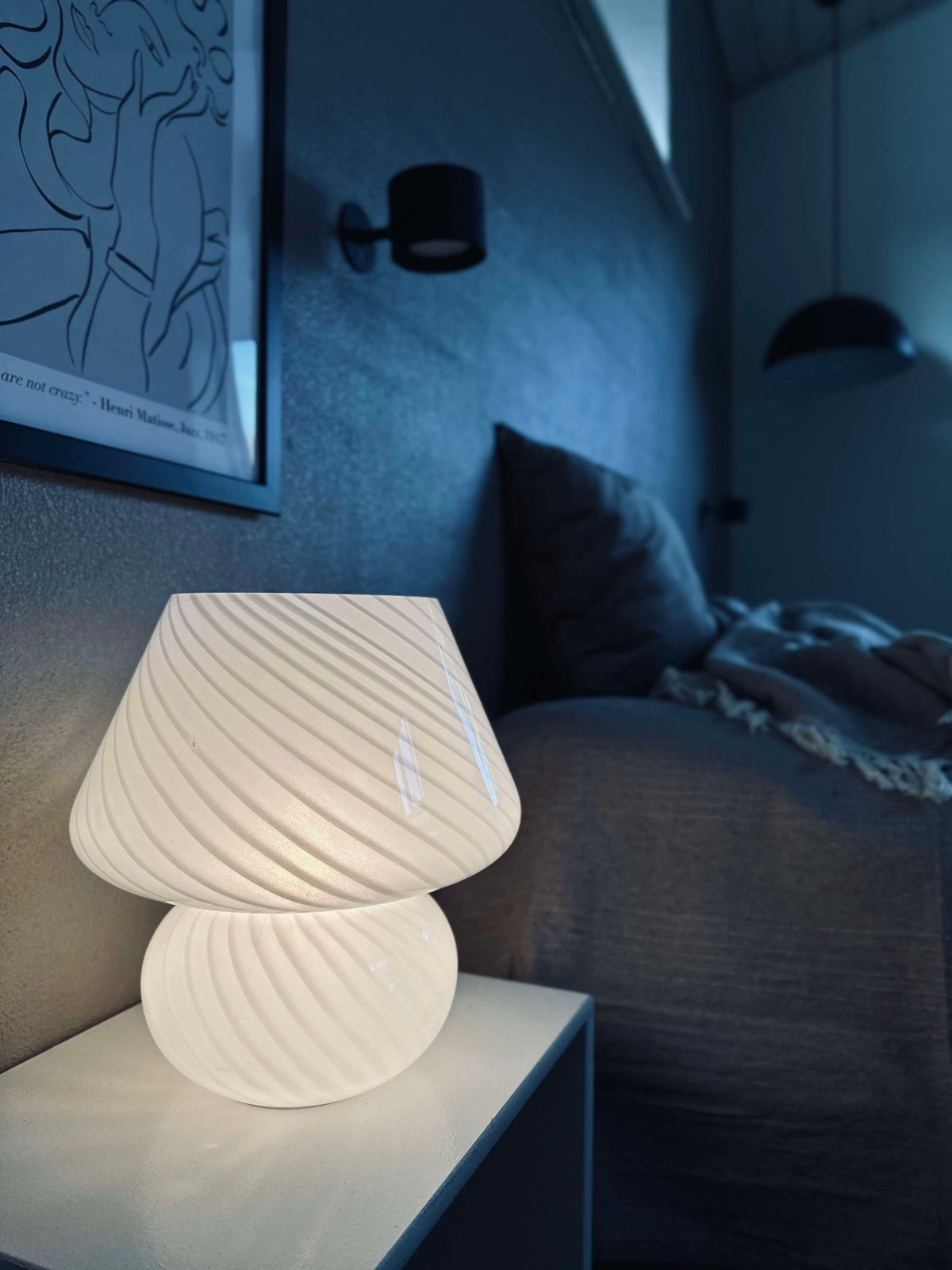 Mushroom Large - Wit mondgeblazen glas