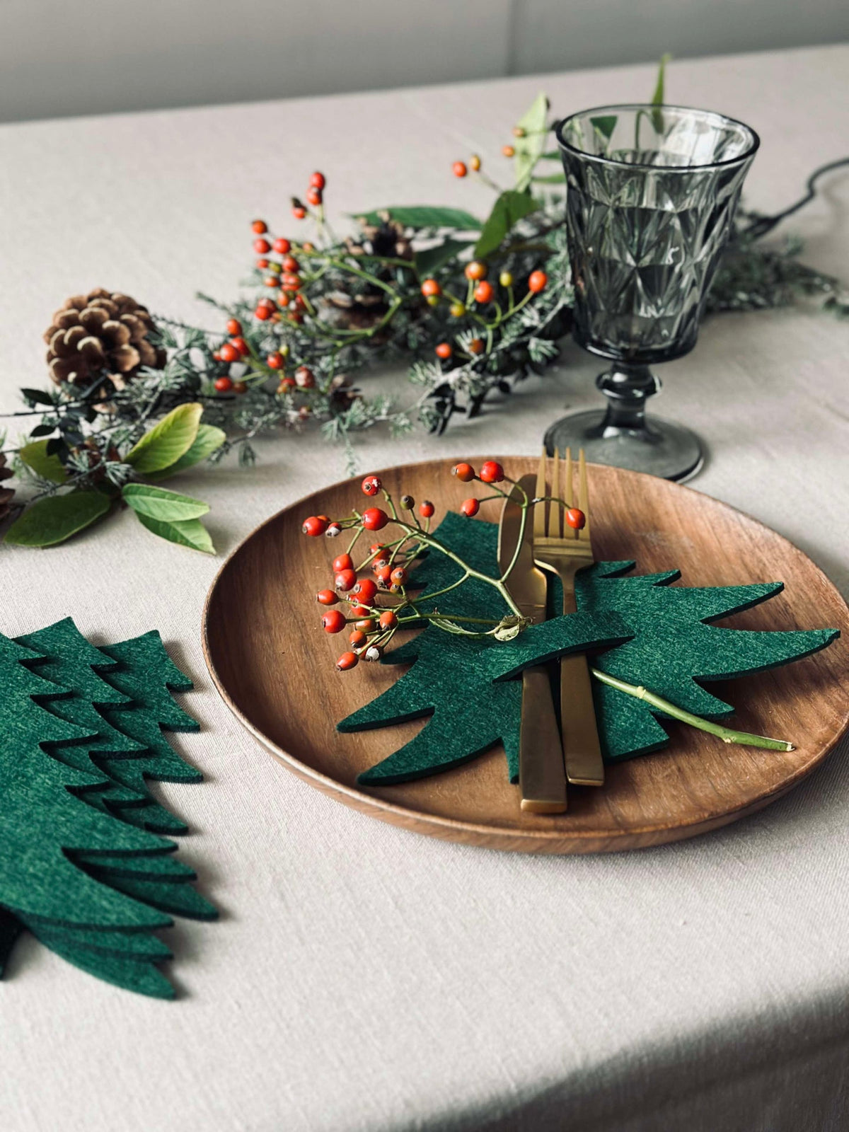 Kerstboompje voor tafeldekking - Groen 4 st.