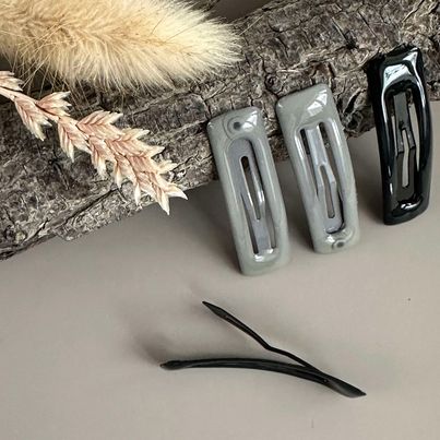 Haarspeldjes Black / Grey - 4 stuks