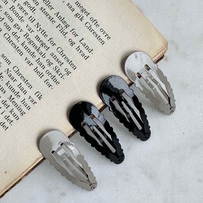 Haarklemmetjes Mina Black / Grey 4 st