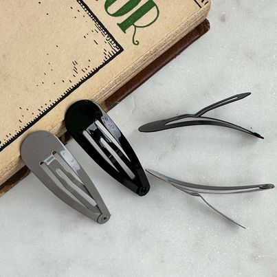 Haarklemmetjes Mina Black / Grey 4 st