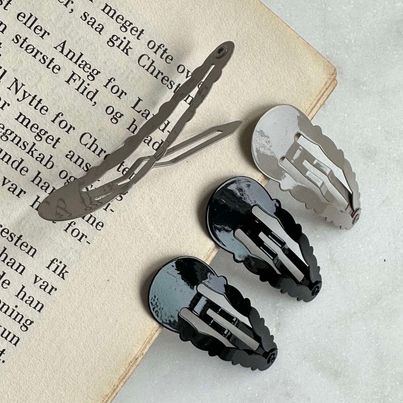 Haarklemmetjes Mina Black / Grey 4 st