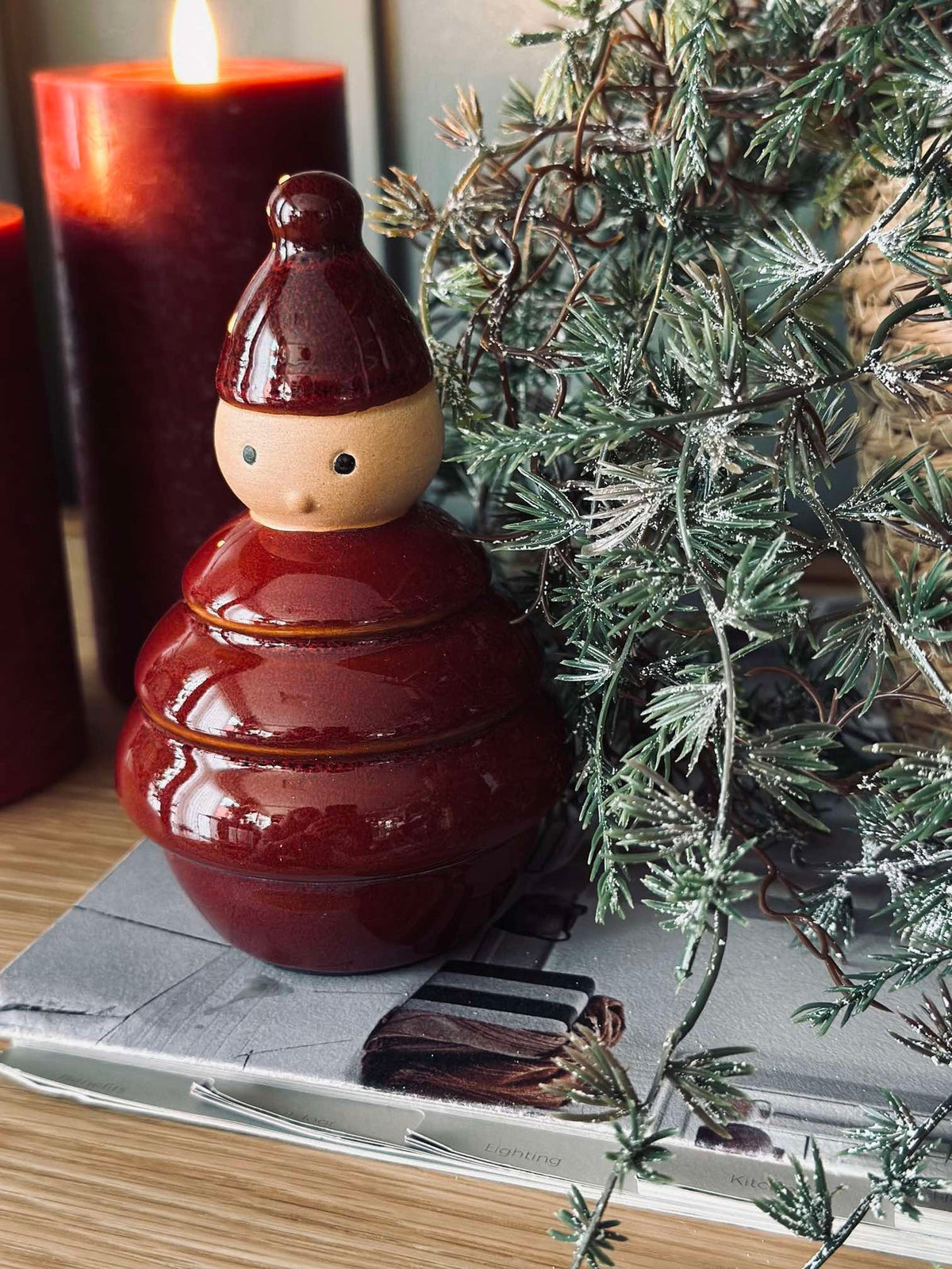 Kerstman keramiek - Rood