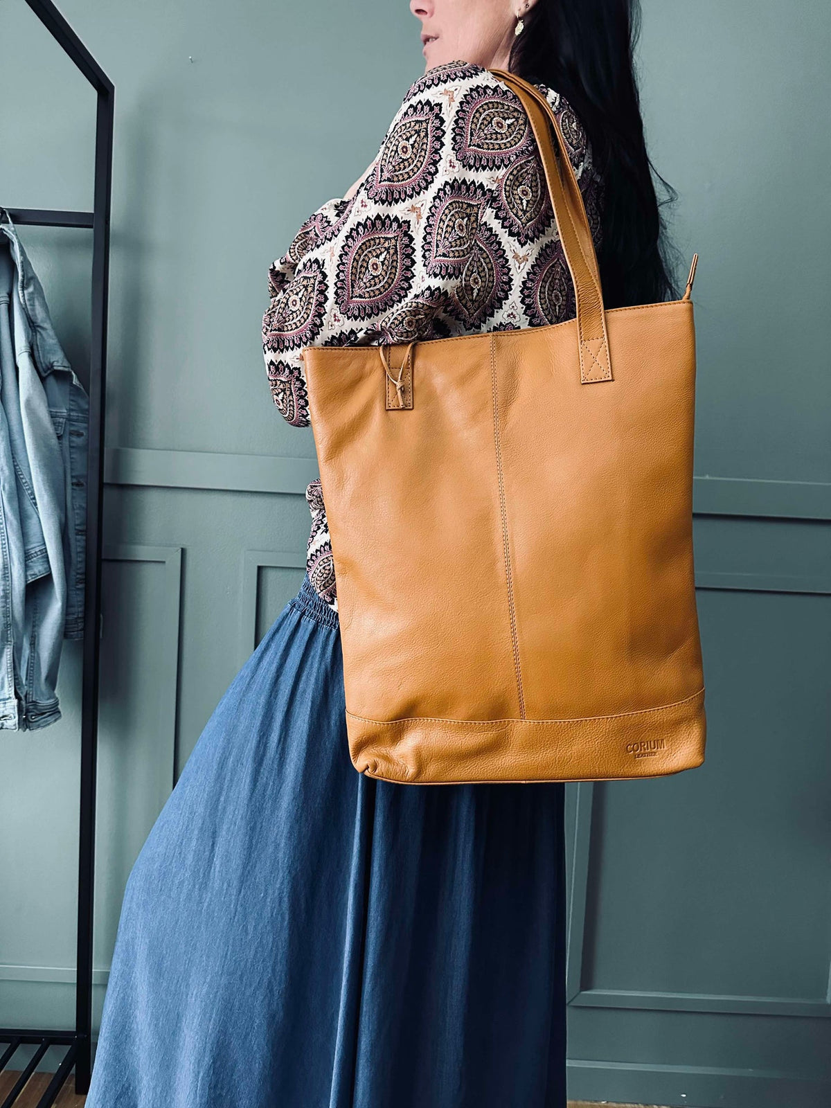 Shopper Marina van zacht leer - Cognac