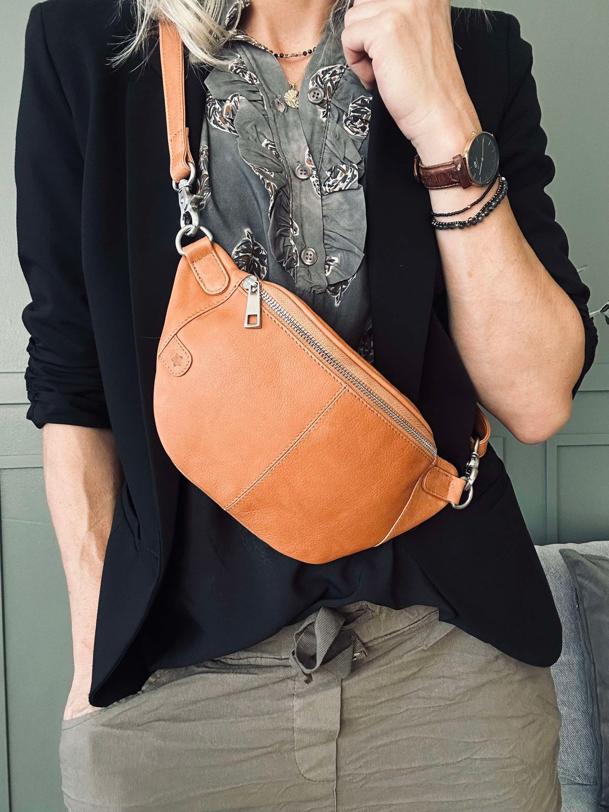 Bumbag Molly - Cognac / silver