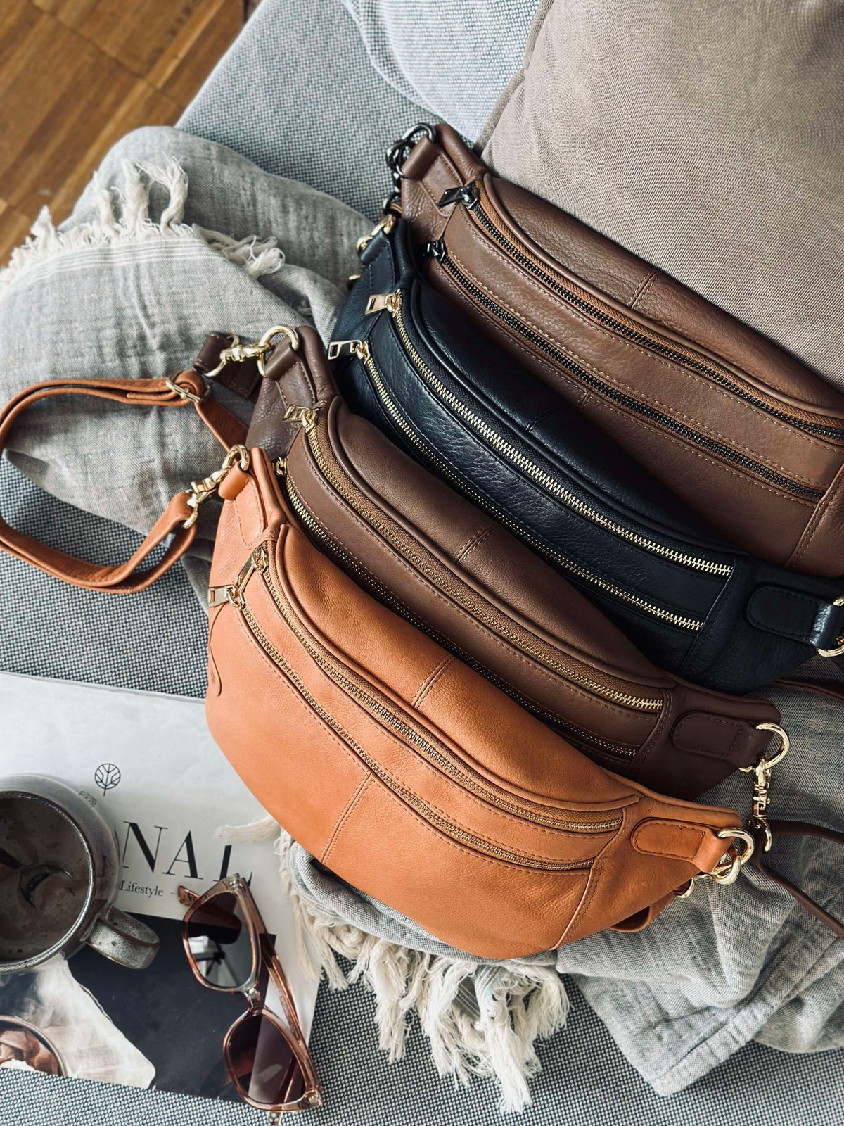 Bumbag Astrid - Coffee / Gunmetal