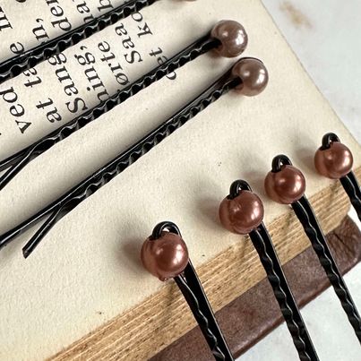 Haarspelden Pearl Brown / Beige