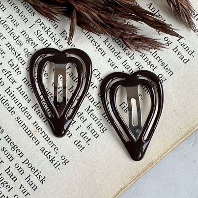 Haarspeldjes Brown Heart - 2 st.