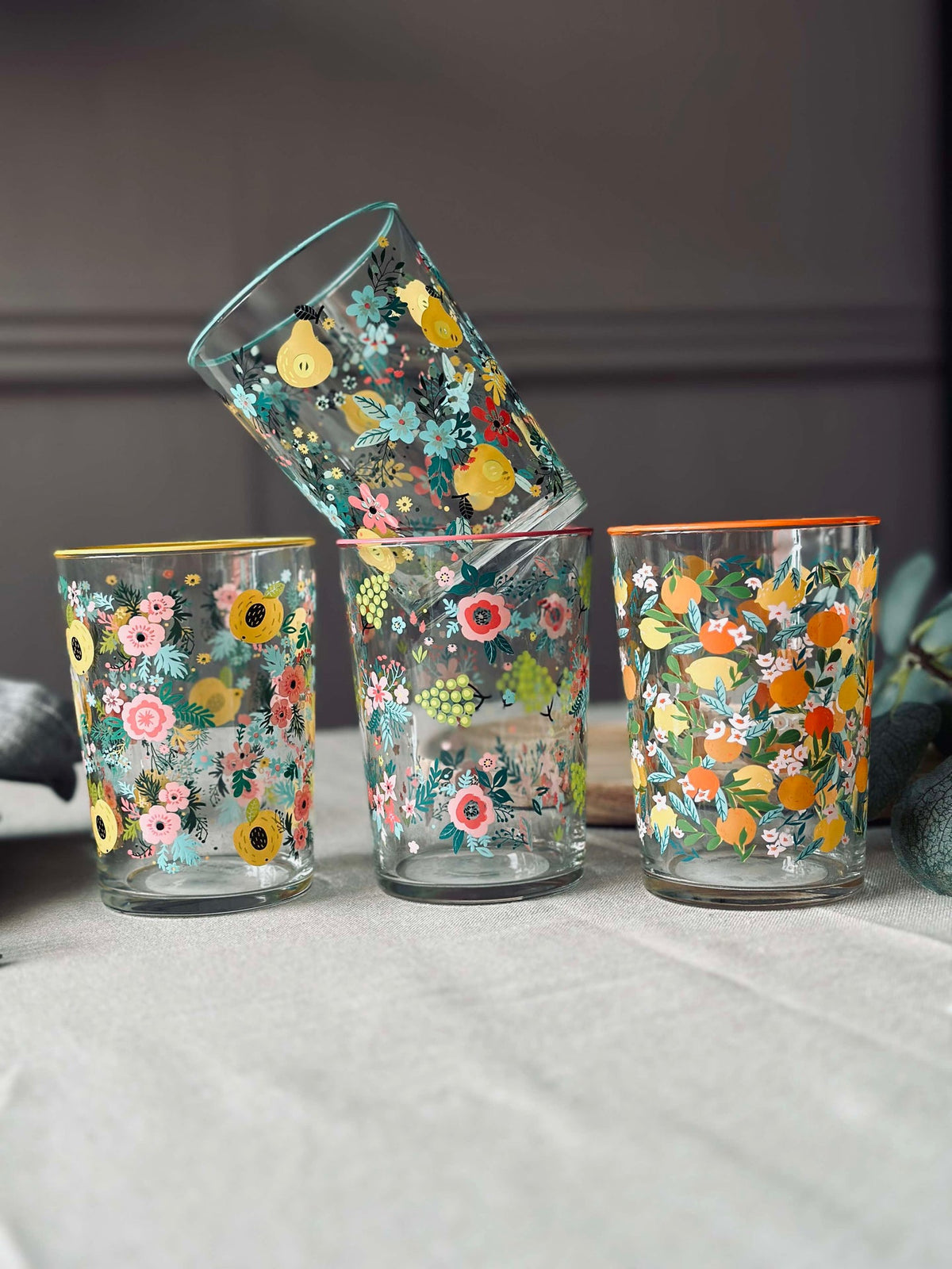 Drinkglas FLORA - Set van 4 glazen