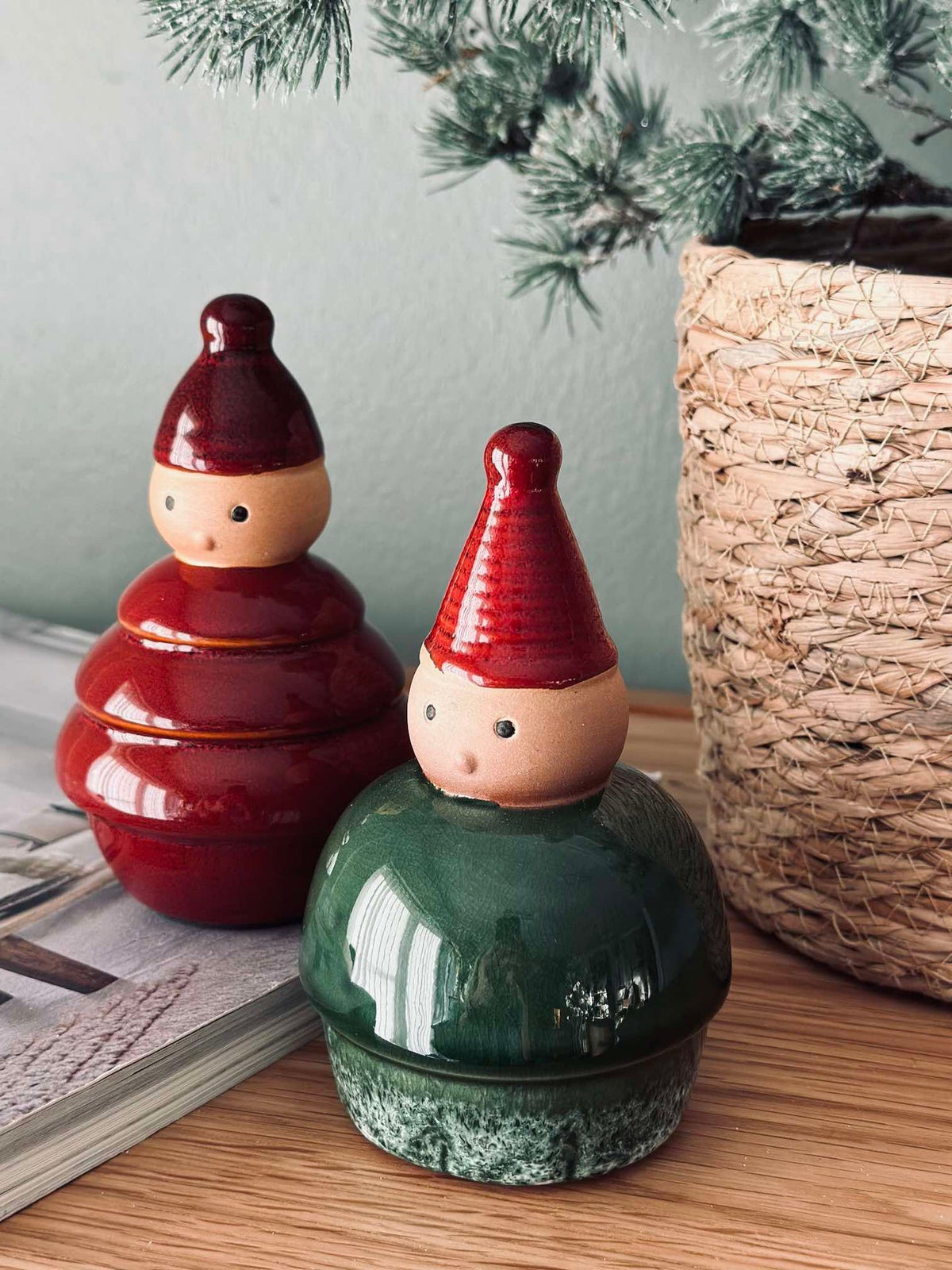 Kerstman keramiek - Groen