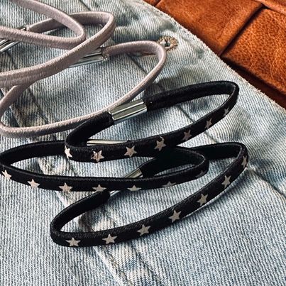 Haarelastieken Black / Grey Star